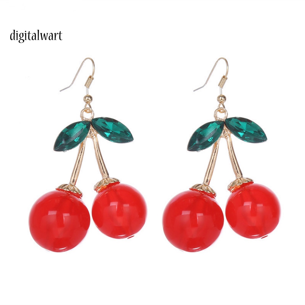 Kỹ Thuật Số| 1 Đôi Bông Tai Móc Hình Lá Cherry Lấp Lánh Lâu Trôi Thích Hợp Sử Dụng Hàng Ngày