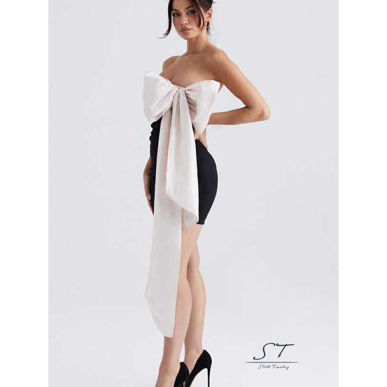 Đầm Ngắn Không Tay Ôm Dáng Màu Sắc Tương Phản Dành Cho Nữ CY03