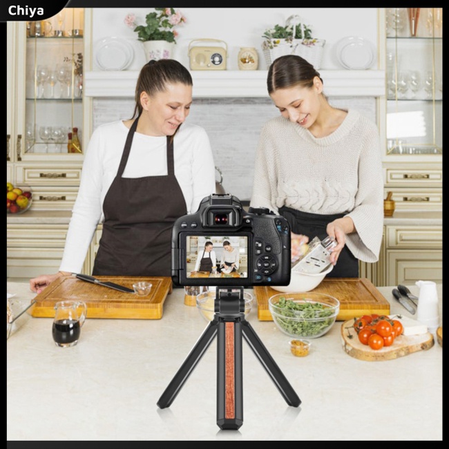 Giá Đỡ Ba Chân Mini Bằng Gỗ Dát Đá Di Động Đa Năng Ốc Vít 1 / 4 Inch Có Thể Gập Gọn