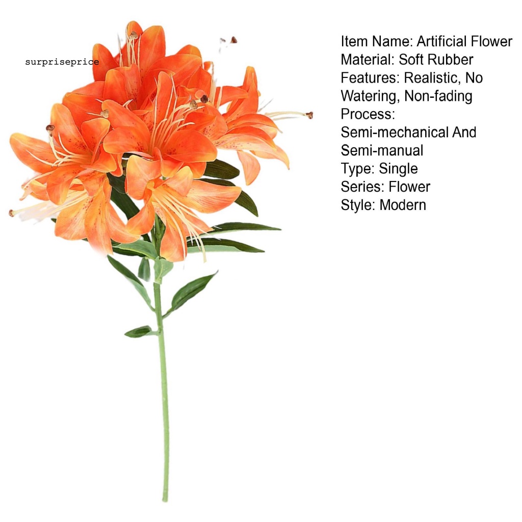 Bó Hoa Lily Cao Su Mềm 10 Đầu Không Phai Màu Chăm Sóc Dễ Sử Dụng Trang Trí Đám Cưới