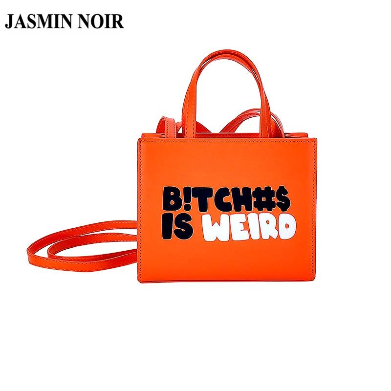 Túi Xách JASMIN NOIR Da PU Dáng Vuông Nhỏ In Chữ Thời Trang Cho Nữ