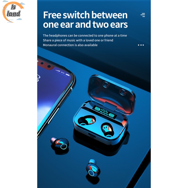 Tai Nghe Nhét Tai Tg02 Tws Bluetooth 5.0 9d Chống Thấm Nước Ipx5 Có Thể Sạc Lại