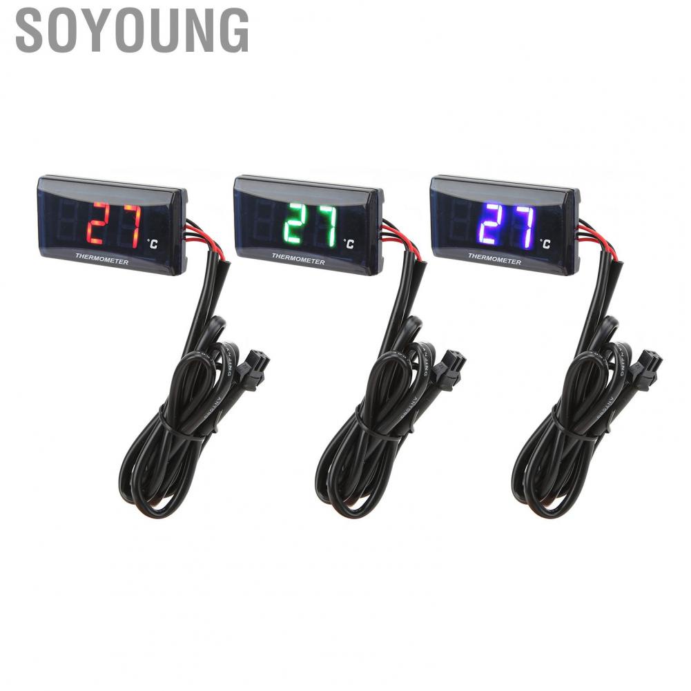 Soyoung Motorcycle Water  Easy To Install High Definition Digital Display M10 Sensor Thread Motorbike LCD Tempt Gauge Durable DC 12V for