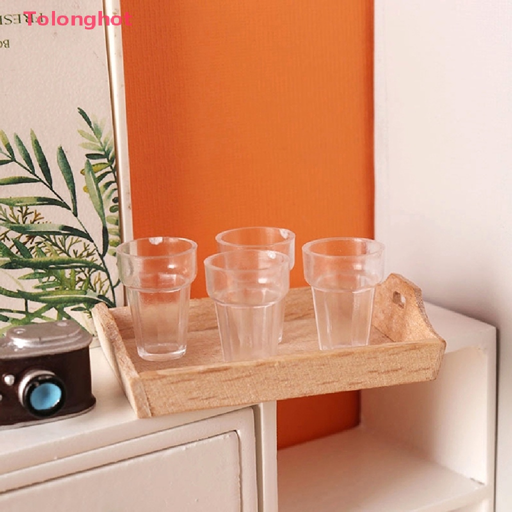 Set 4 Ly Trong Suốt Dùng Để Trang Trí Nhà Búp Bê 1: 12