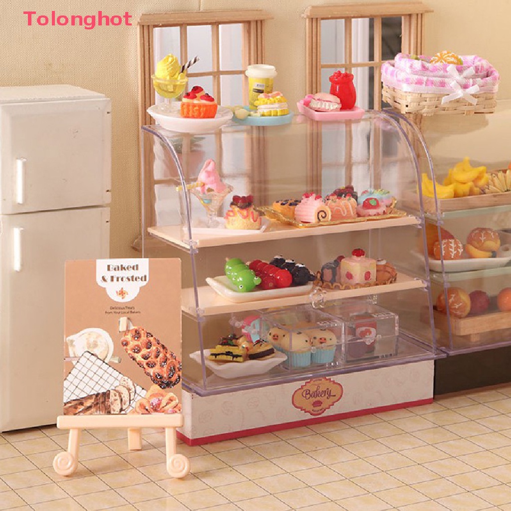 Tủ Trưng Bày Bánh Kem Nhỏ Xinh Trang Trí Nhà Búp Bê 1: 12