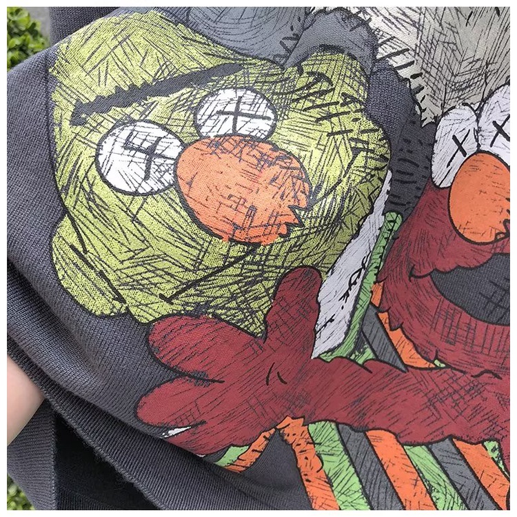 Áo Thun Cotton Ngắn Tay Cổ Tròn In Họa Tiết Hoạt Hình Phong Cách Hàn Quốc Cho Nam Cỡ S-5XL