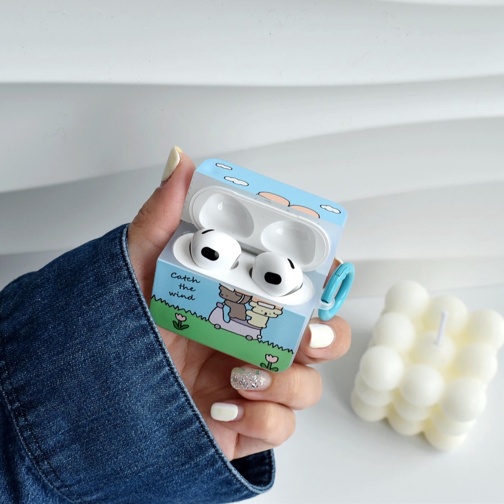 Vỏ Bảo Vệ Hộp Sạc Tai nghe không dây AirPods 1 2 GEN3 Pro2 2022 Bằng Silicon Tpu Mềm Hình Chú Cún Lái Xe Mô Tô