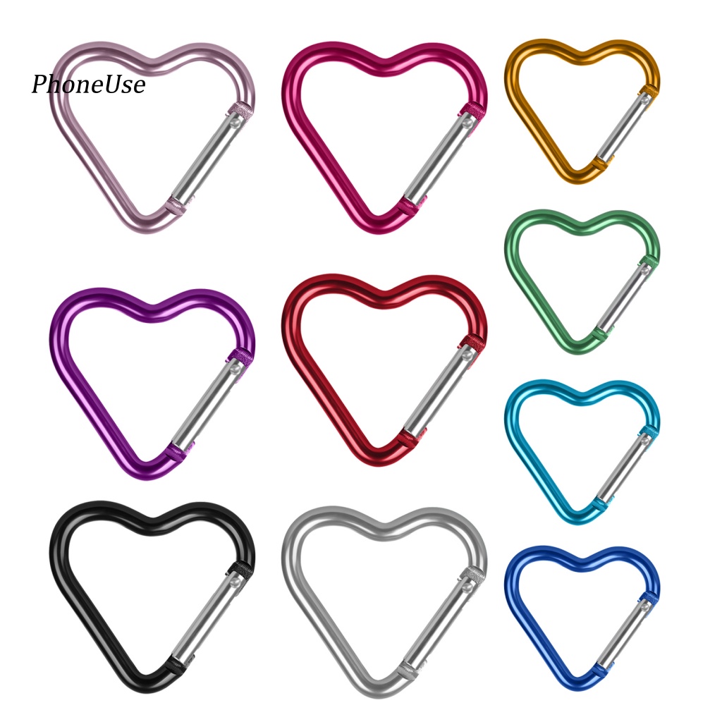 Pu Bộ 10 Móc Khóa Hợp Kim Nhôm Hình Trái Tim