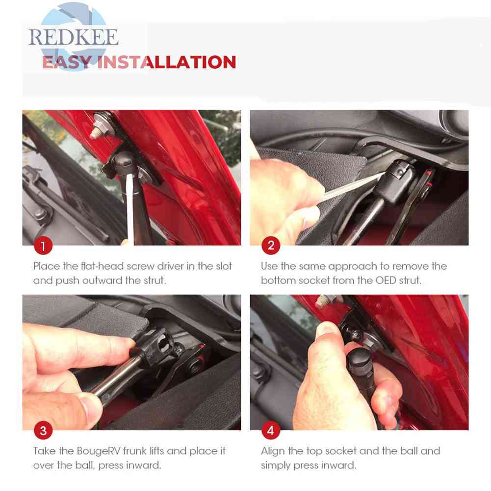 1 Bộ Thanh Nâng Thủy Lực Tự Động Màu Đen Cho Tesla Model 3 2017-2020