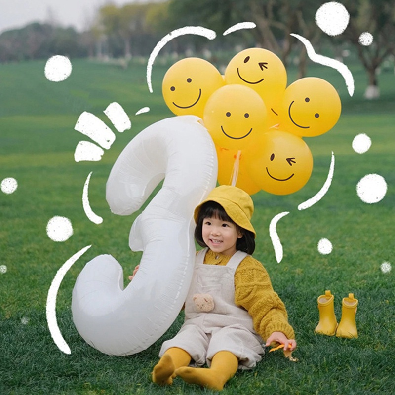 Bong Bóng Hình Mặt Cười Hoạt Hình Màu Vàng Trong Suốt