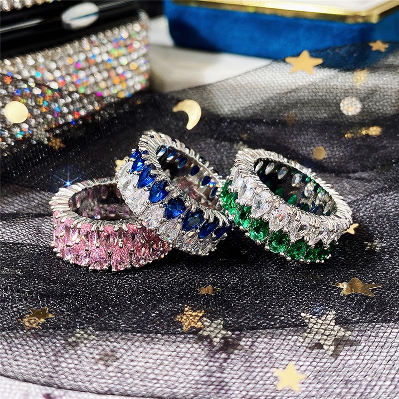 Nhẫn Đính Đá Zircon Sang Trọng Cho Cặp Đôi