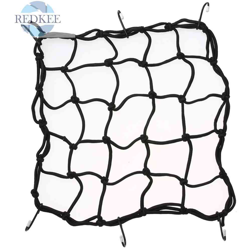 Lưới Giữ Hành Lý Co Giãn 28cm * 28cm Có Móc Gắn Xe Đạp / Xe Máy