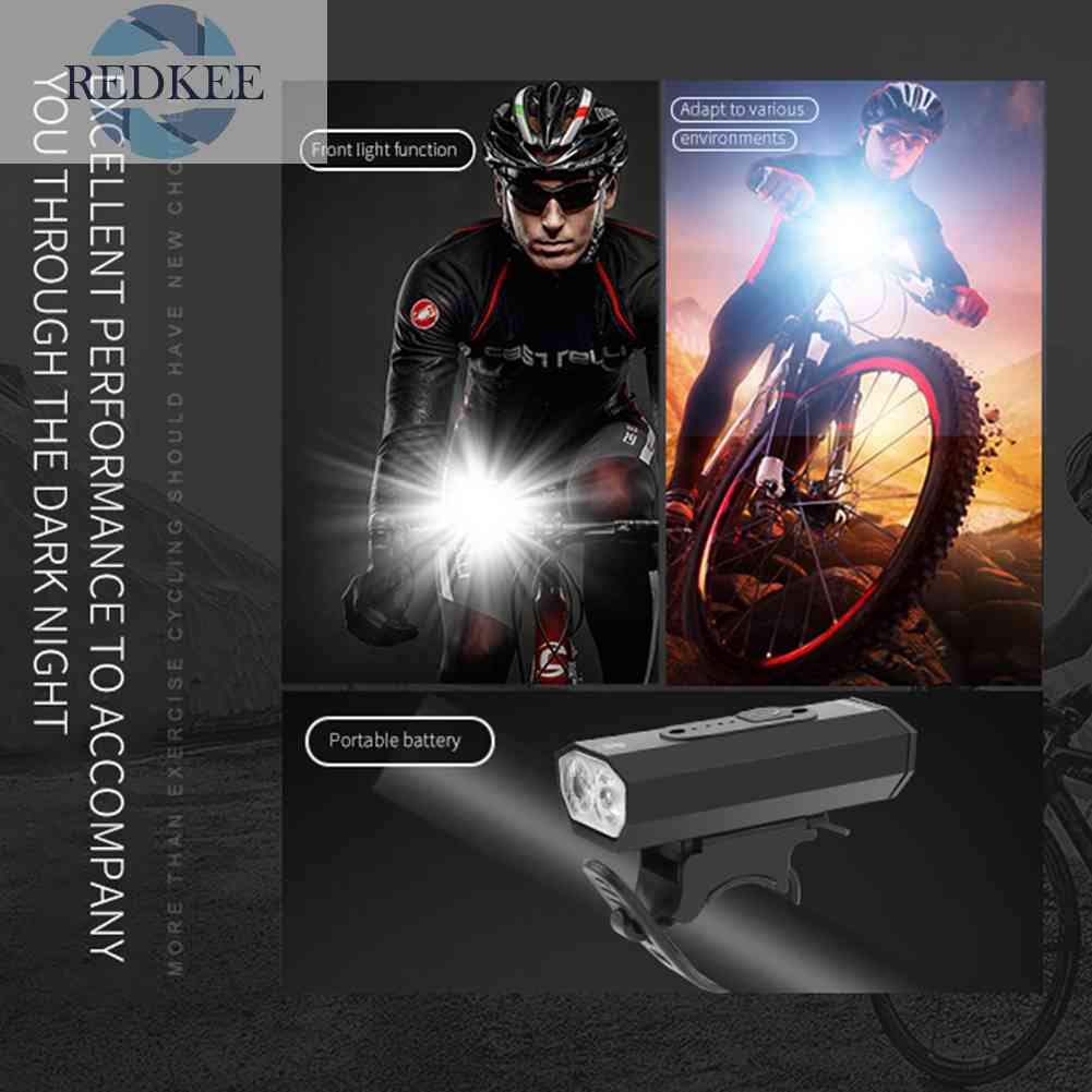 Đèn Pha LED Chống Nước 2xT6 800LM Bằng Nhôm Cho Xe Đạp