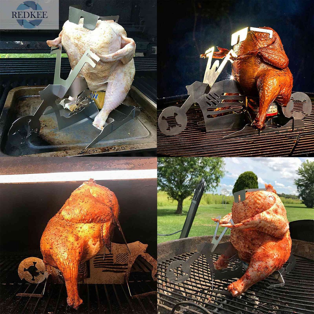 Giá Đỡ Gà / Nướng BBQ Gắn Xe Mô Tô Tiện Dụng