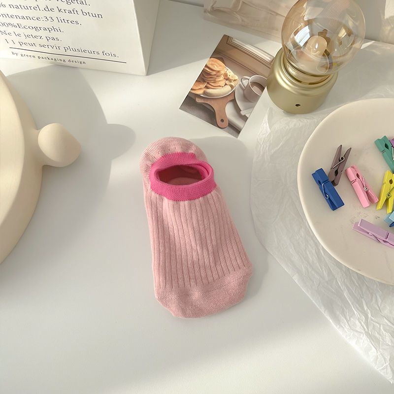 Tất thuyền cotton CUTEBYTE ngắn mỏng màu kẹo kẻ sọc dọc dễ thương