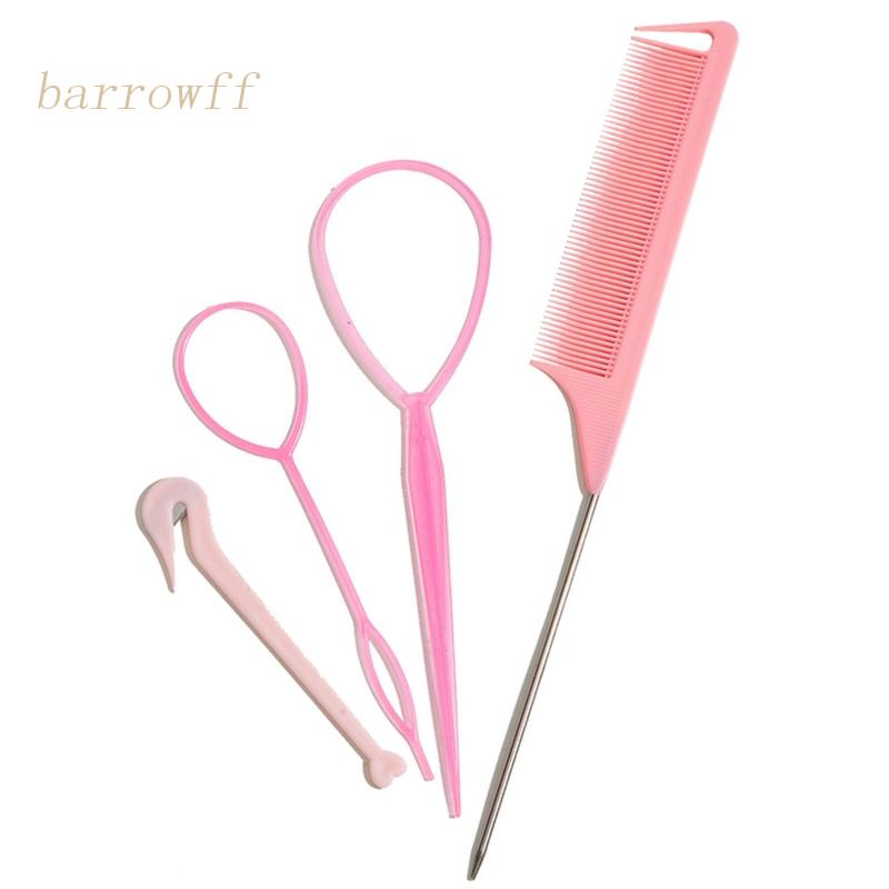 Bộ 4 Dụng Cụ Tạo Kiểu Tóc Tết Đuôi Chuột Bằng Kim Loại