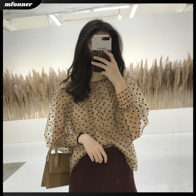 Mv Bộ Áo Liền Quần In Chấm Bi Cổ Điển + Tanktop Cho Nữ