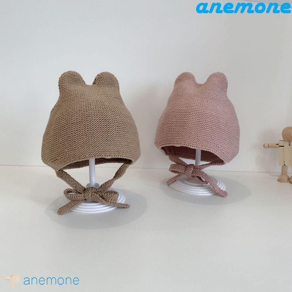 Anemone Mũ Dệt Kim Màu Trơn Bảo Vệ Tai Thời Trang Thu Đông Cho Bé