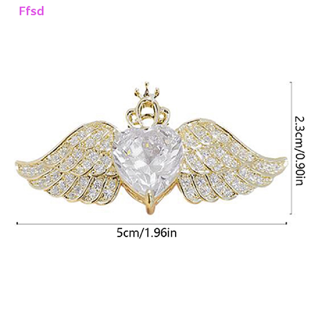 {Ffsd} Ghim Cài Áo Pha Lê Hình Cánh Thiên Thần Nhỏ Tươi Mới Phù Hợp Với Tất Cả Các Trâm Cài Áo Khoác Túi Xách Phụ Kiện