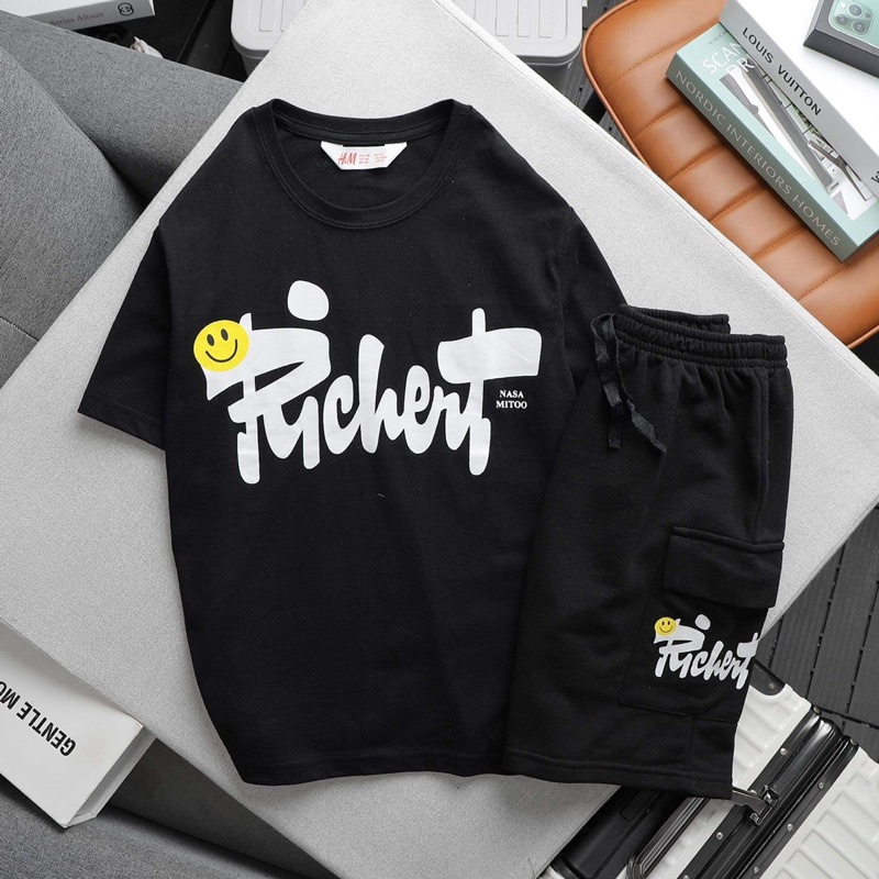 BỘ QUẦN ÁO BÉ TRAI TÚI HỘP SIZE ĐẠI 29-65kg ÁO COTTON QUẦN DA CÁ