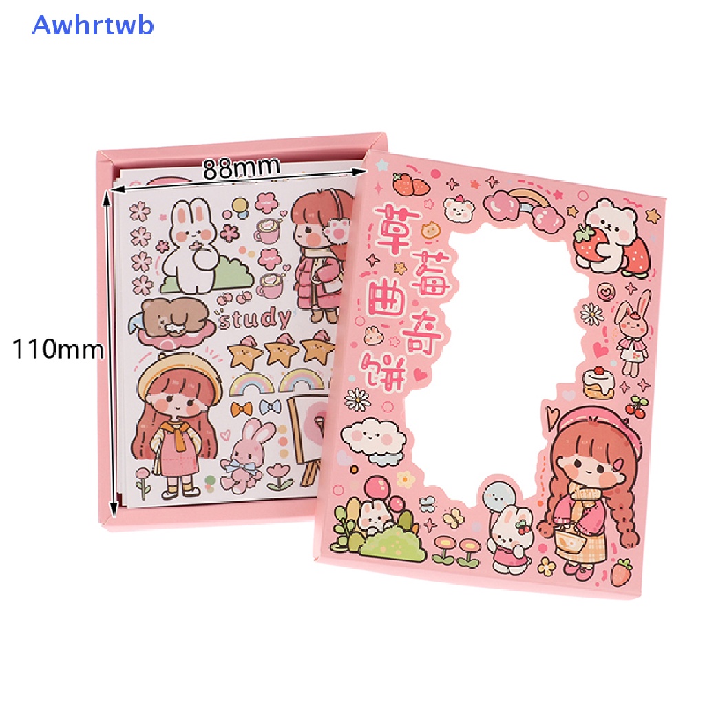 Set 50 Tấm Sticker Dán Trang Trí Sổ Tay Diy Hình Cô Gái Và Động Vật Dễ Thương Mới