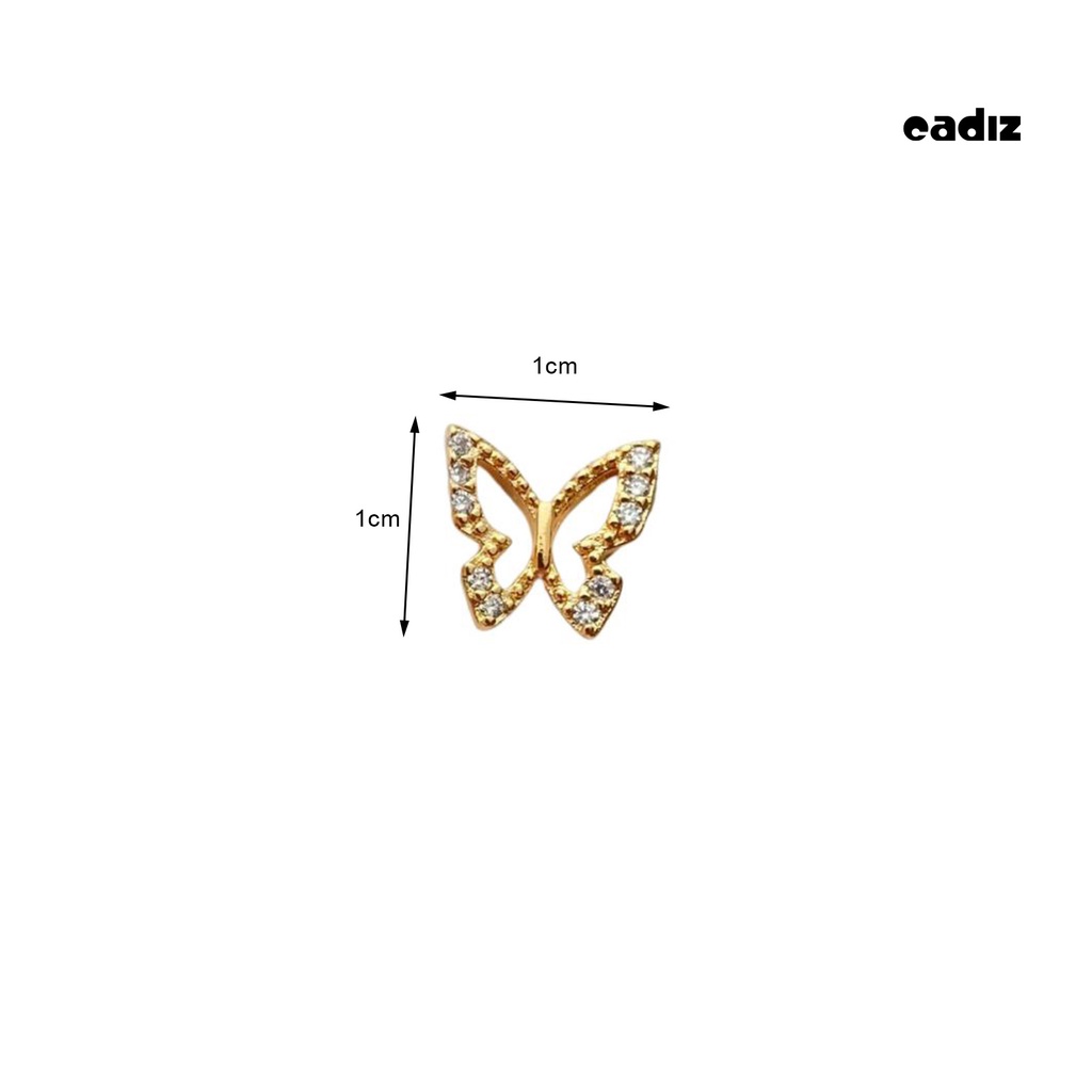 Set 10 Phụ Kiện Trang Trí Móng Tay Nghệ Thuật Hình Học Bướm Vương Miện Rỗng Bằng Kim Loại Cá Tính