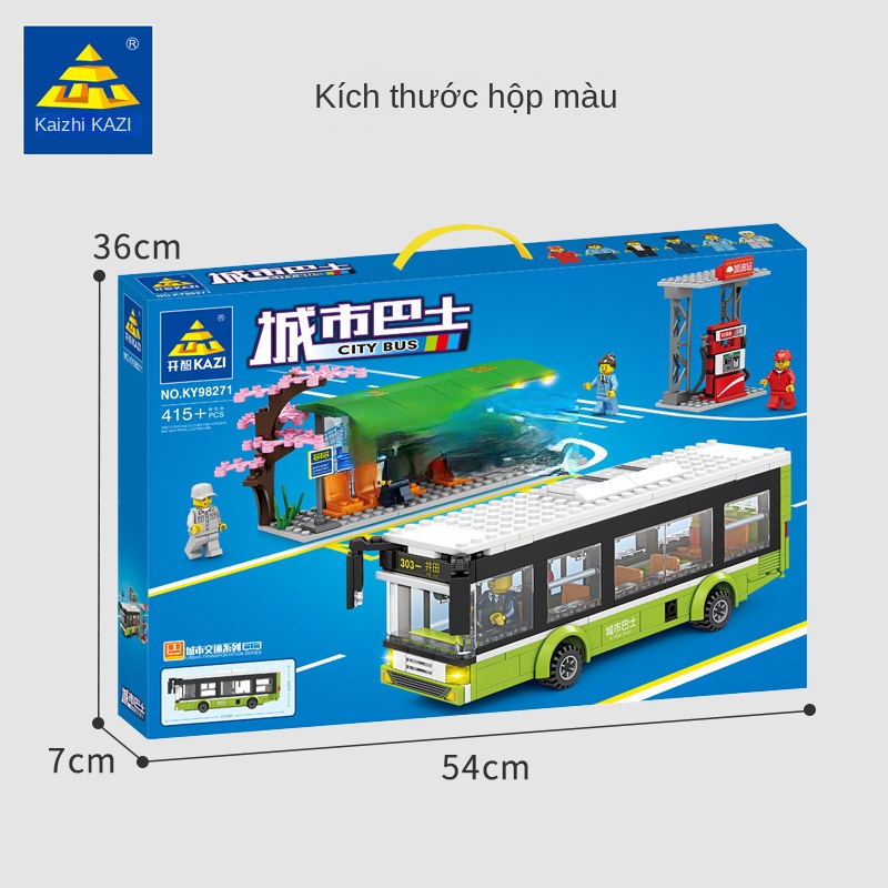 Bộ Đồ Chơi Lắp Ráp  Xe Buýt Vui Nhộn Cho Bé