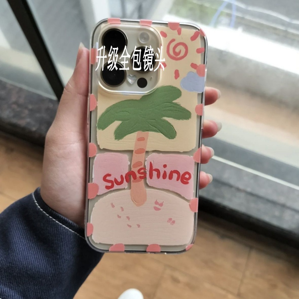 ✅Ốp Điện Thoại Cao Su Mềm Màu Trong Suốt Hình Cây Dừa Cho Iphone 14Propro max7 13 12xs 8xr 7649