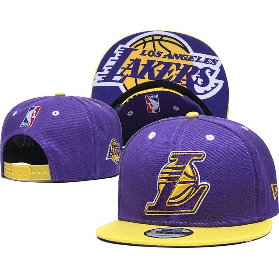 Los angeles Mũ Lưỡi Trai Thêu Chữ lakers Có Thể Điều Chỉnh Kích Cỡ