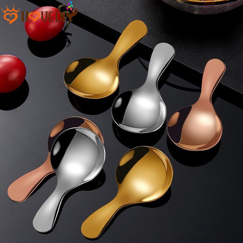 Muỗng Cà Phê / Salad Bằng Thép Không Gỉ Thiết Kế Nhỏ Gọn Chống Trượt Dễ Vệ Sinh