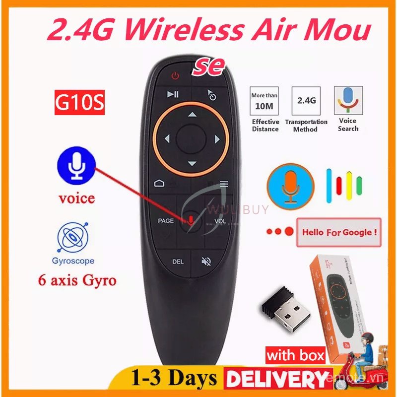 Bàn PhíM + ChuộT Bay G10 Không Dây Cho Android TV Box Hỗ Trợ ĐiềU KhiểN BằNg GiọNg NóI