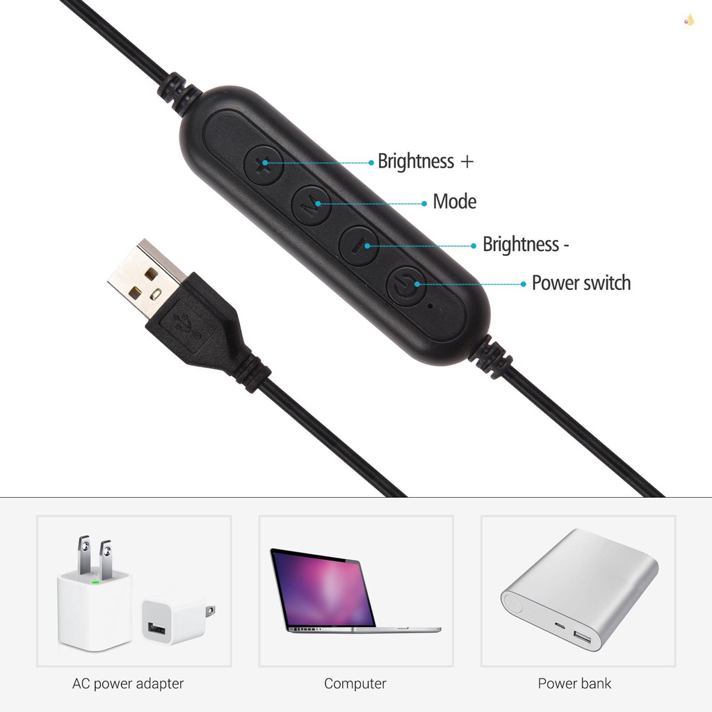 Đèn LED Gập 5-Planel 5 Chế Độ Sáng Với Kẹp Gắn Điện Thoại Có Thể Điều Chỉnh