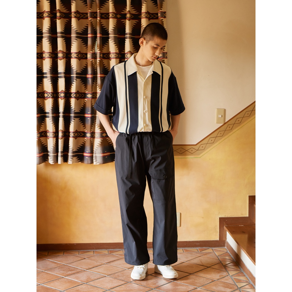 Áo Sơ Mi Ngắn Tay Thêu Họa Tiết Phong Cách Retro Nhật Bản Cho Nam