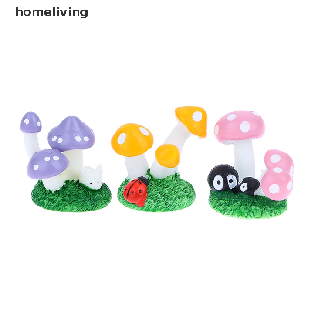 Đồ trang trí Nấm Hoạt Hình Mini Bằng Nhựa Resin Trang Trí Tiểu Cảnh