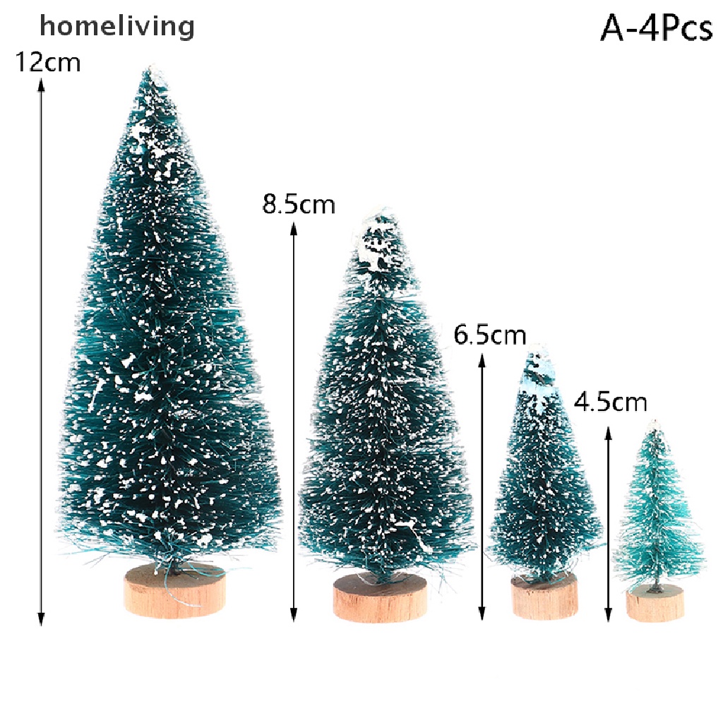 Set 4 Cây Thông Giáng Sinh Mini Tỉ Lệ 1: 12 Dùng Để Trang Trí Nhà Búp Bê