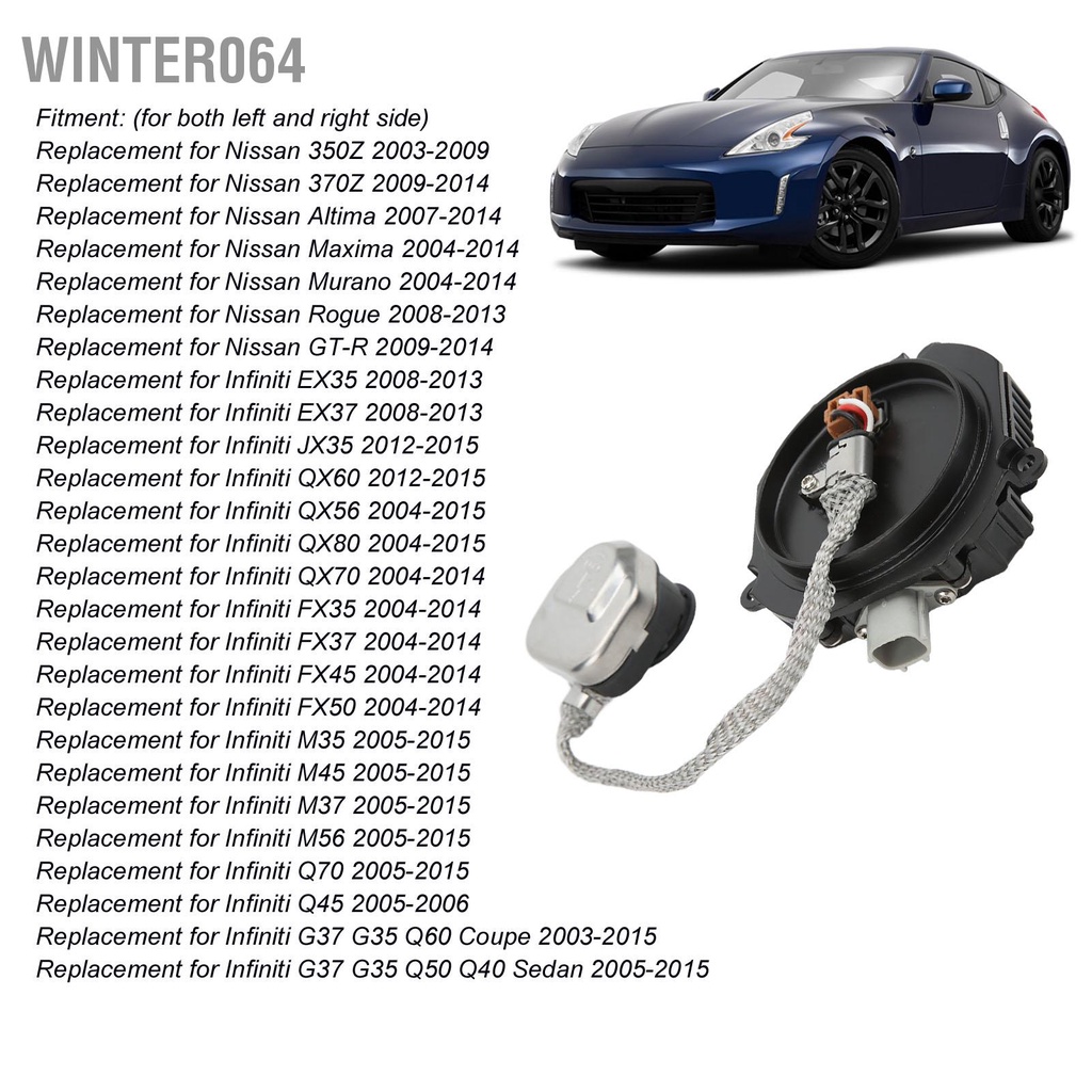 Winter064 Bóng Xenon HID Đen 28474‑89904 Mô-đun Điều Khiển Đèn Pha Thay Thế Cho Nissan 350Z 370Z Altima Maxima Murano Rogue