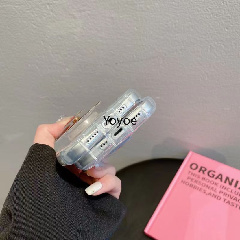 Ốp Điện Thoại Silicone Mềm Trong Suốt Có Giá Đỡ Túi Khí Chống Rơi Vỡ Cho iPhone 14 13 12 11 Pro Xs Max X Xr 7 8 Plus Se