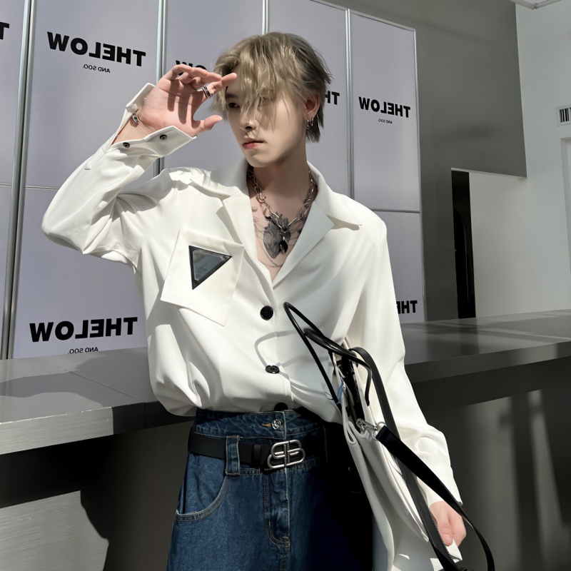 Miếng Đệm Vai Cổ Áo Sơ Mi Nam Hình Tam Giác Bằng Kim Loại Cổ Điển Yuppie Không Cần Khoan Lỗ