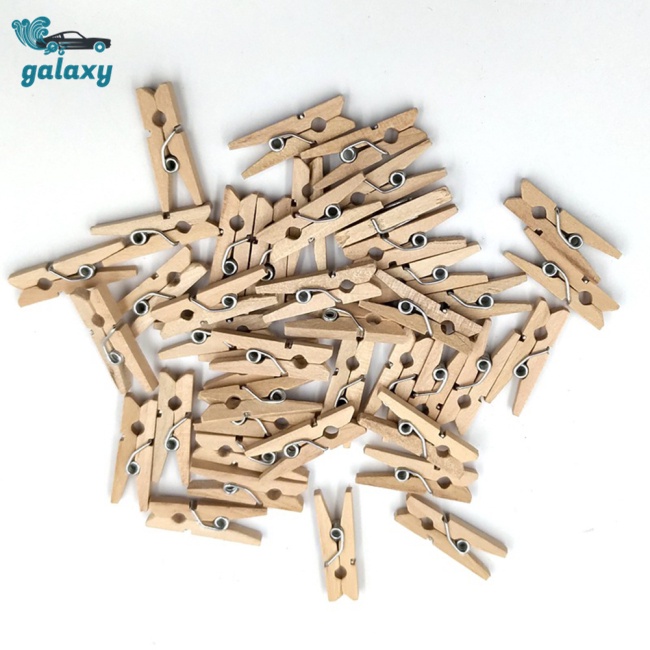 Galaxy Set 100 Kẹp Quần Áo Bằng Gỗ Tự Nhiên Đa Năng Có Thể Tái Sử Dụng 10m