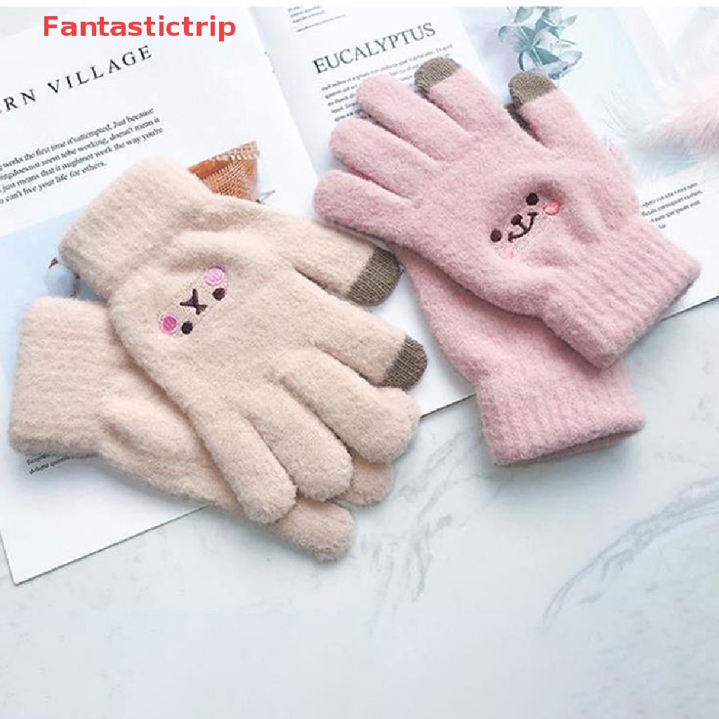 1 Đôi Găng Tay Len Hở Ngón Giữ Ấm Mùa Đông Có Thể Chạm Màn Hình Cảm Ứng Mới