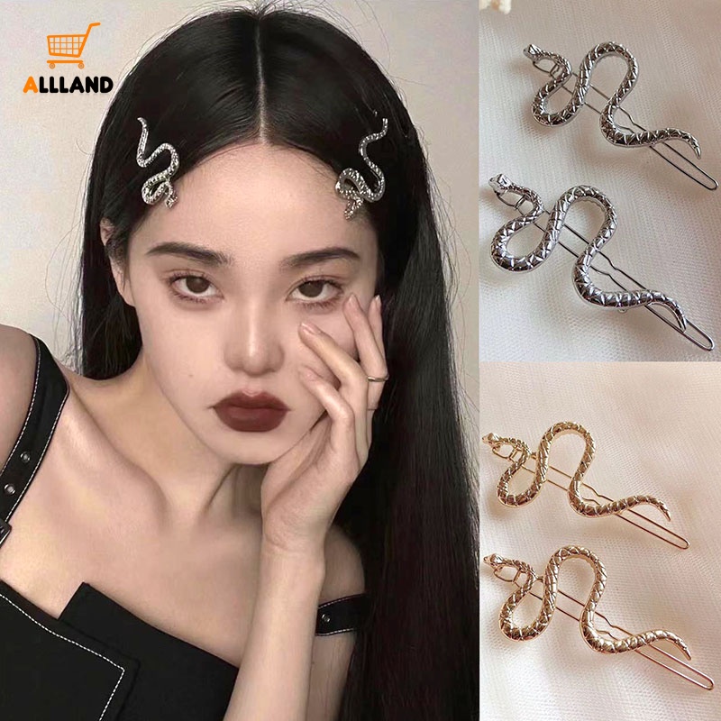 Kẹp Tóc Hình Rắn Bằng Hợp Kim Màu Vàng / Bạc Phong Cách Vintage Thời Trang Cho Nữ