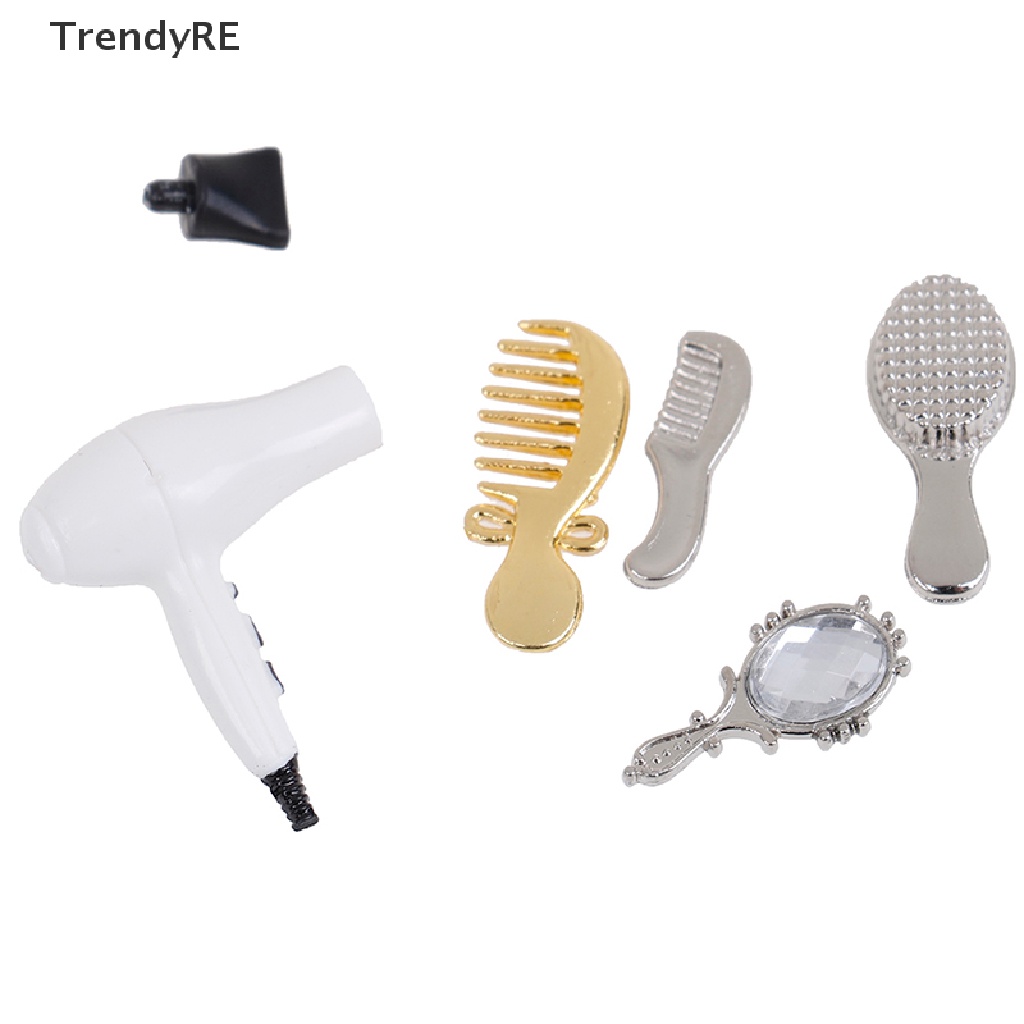 Set 5 Lược Làm Khô Tóc Mini Tỉ Lệ 1: 12 Cho Nhà Búp Bê