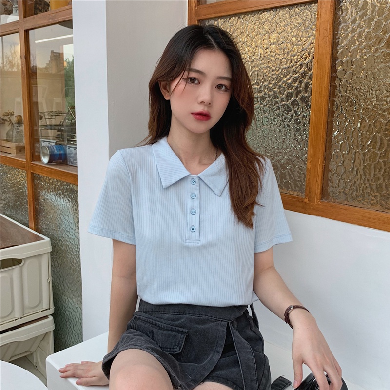 Áo polo thể thao SUXI tay ngắn dáng rộng thời trang mùa hè cho nữ