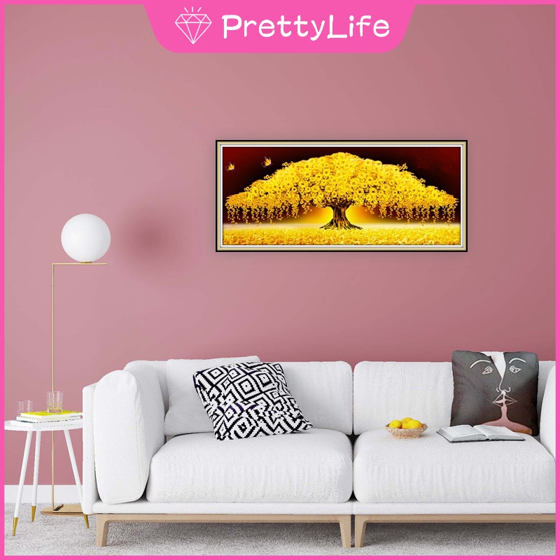 Bộ Tranh Đính Đá 5D Tự Làm 60x30cm / 80x40cm / 100x45cm Hình Cây May Mắn