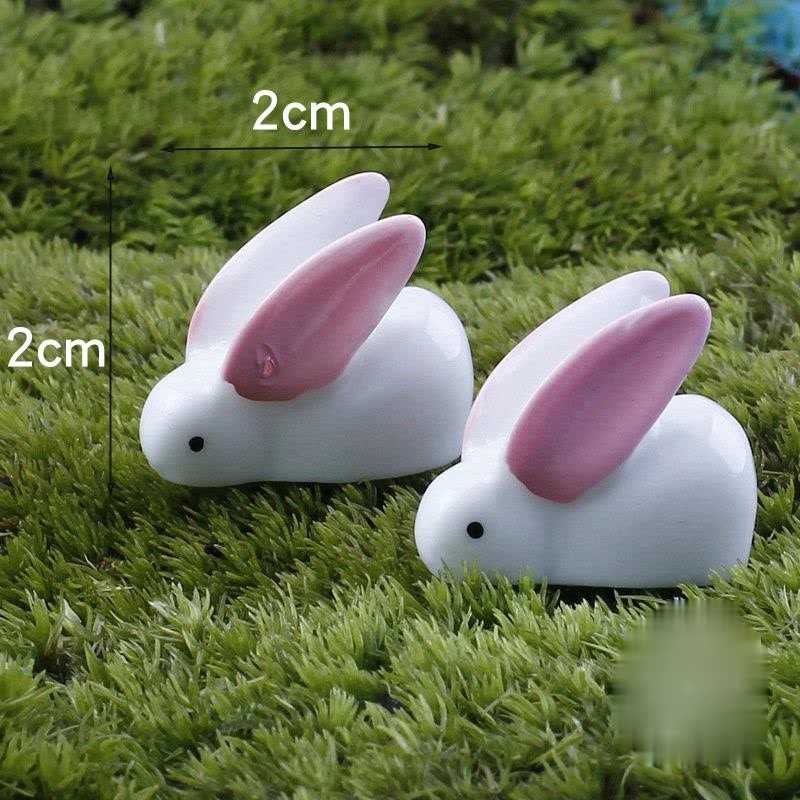 Phụ kiện tiểu cảnh terrarium THỎ CON Trang trí tiểu cảnh, sen đá xương rồng cẩm nhung, mô hình decor bàn làm việc