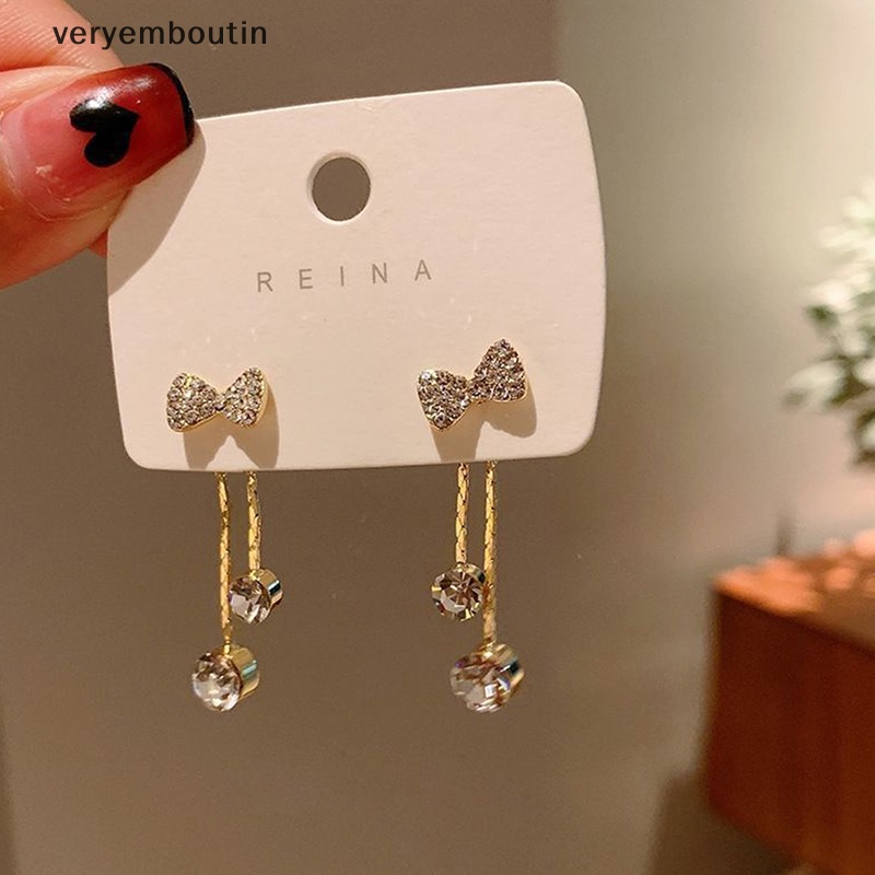 Bông Tai Mạ Bạc 925 Dáng Dài Đính Đá Phối Tua Rua Thời Trang