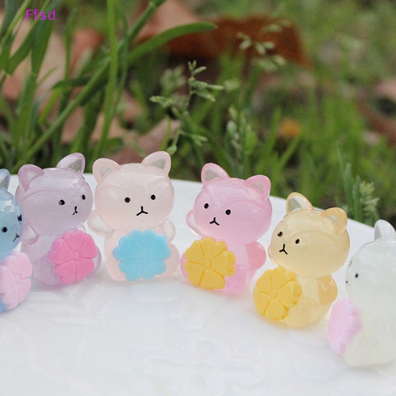 {Ffsd} Bộ 10 Tượng Vịt / Cáo Dạ Quang Mini Bằng Nhựa Resin Trang Trí Tiệc Giáng Sinh / Sinh Nhật