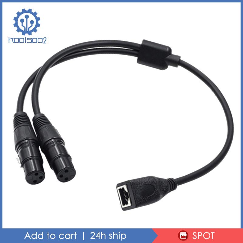 Cáp Chuyển Đổi Koolsoo2 Dual XLR 3Pin Female Sang RJ45 Dài 1.64ft