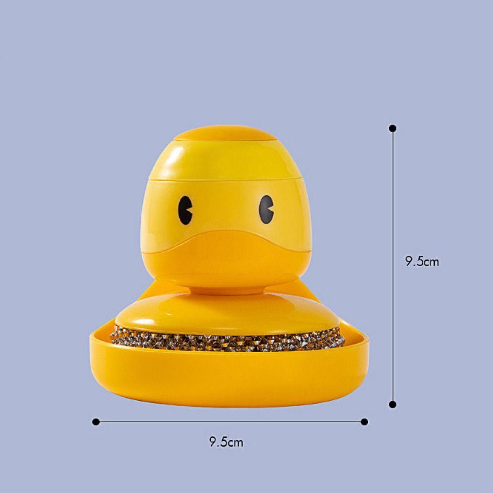 AARON1 Bàn Chải Chà Rửa Gắn Tường Hình Vịt Bằng Thép Dễ Thương Tiện Dụng Cho Nhà Bếp