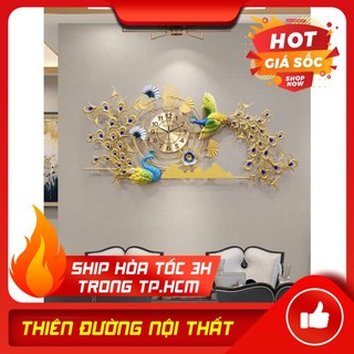Đồng hồ treo tường chim công đôi lộng lẫy 292
